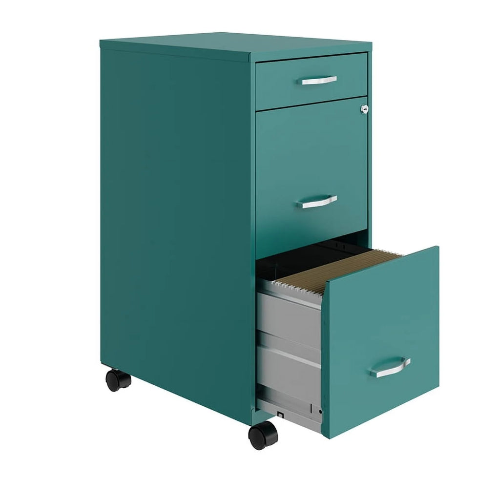 18" Deep 3 Drawer Mobile Metal File Cabinet H12768
