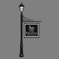 Black Real Estate Sign System with Solar Lamp and Fluted Base O267