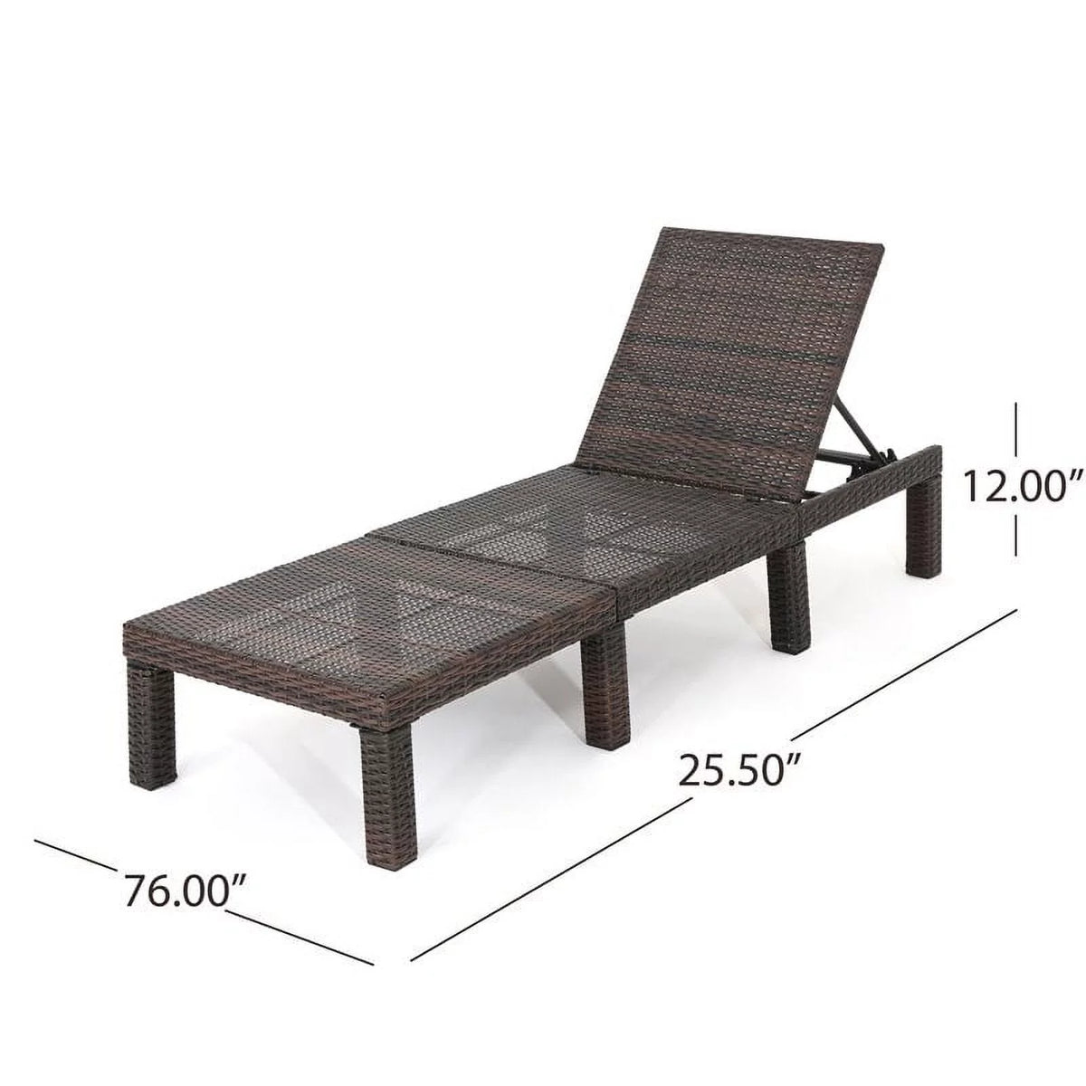 MultiBrown Wicker Chaise Lounge with Orange Cushion K5178