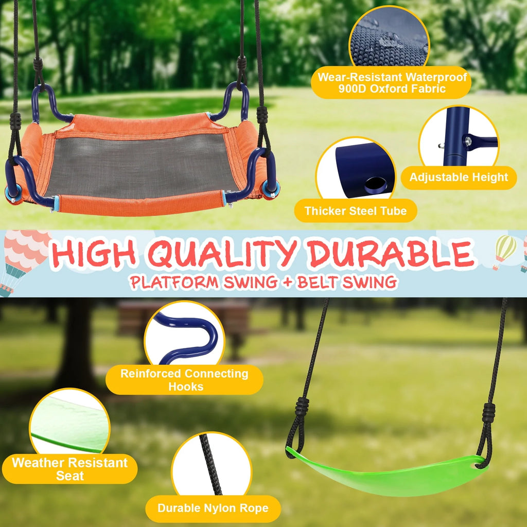 6-in-1 Heavy Duty A-Frame Outdoor Swing Set A8942