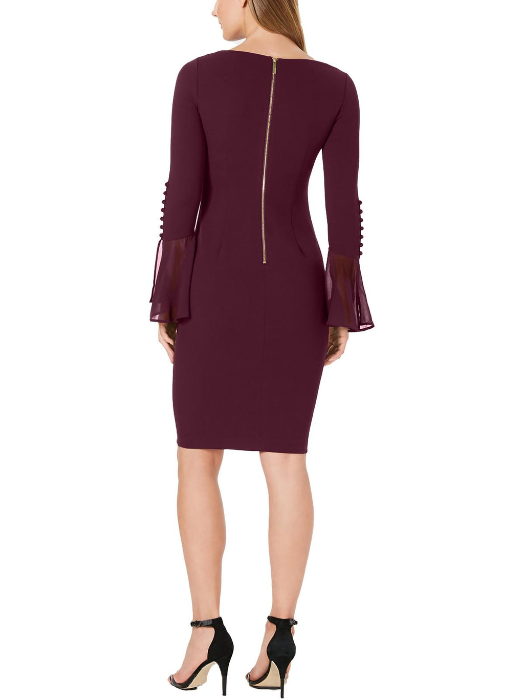 Chiffon Knee-Length Sheath Dress F3497