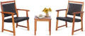 3-Piece Acacia Wood Bistro Set with 2 Chairs & 1 Side Table F39873