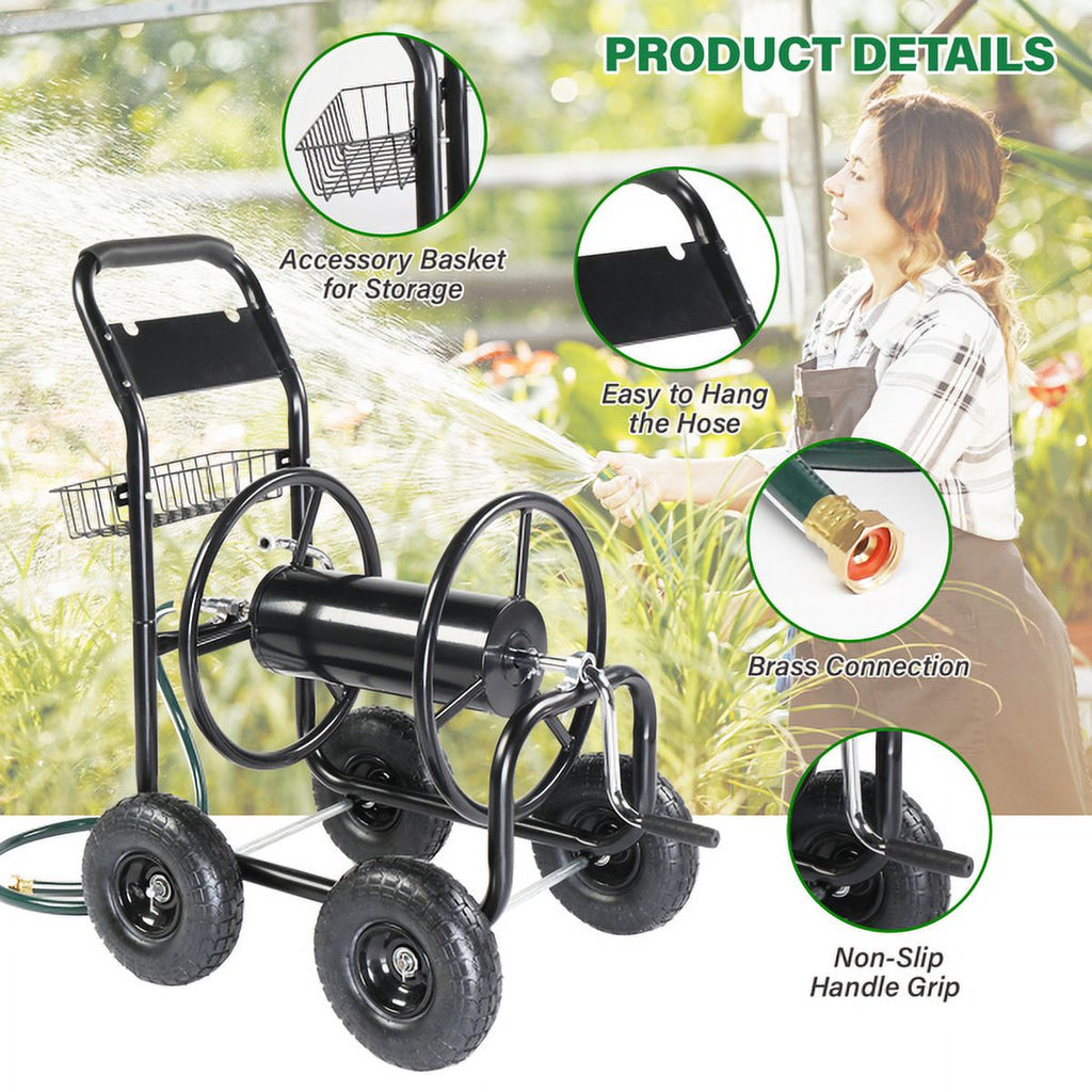 Heavy Duty Garden Hose Reel Cart with 4 Wheels G70005