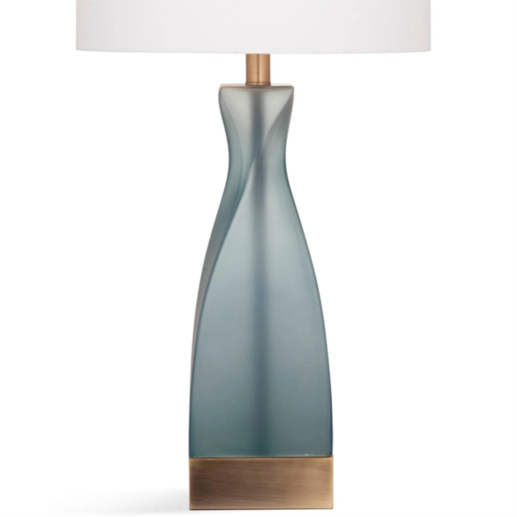 Frosted Blue Glass Table Lamp A954