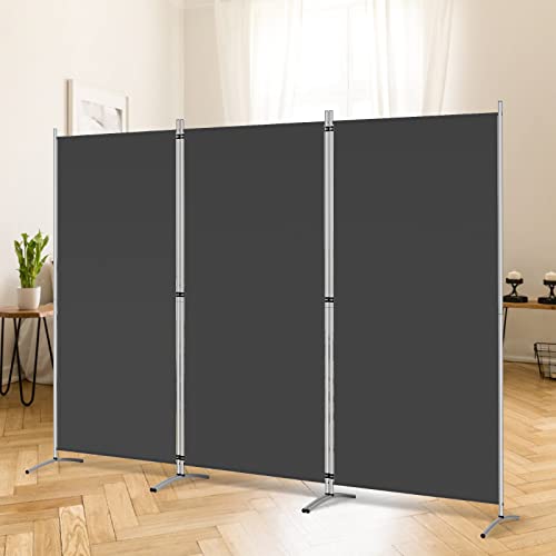 4 Panel 6 FT Folding Privacy Screen Room Divider, Black N2325