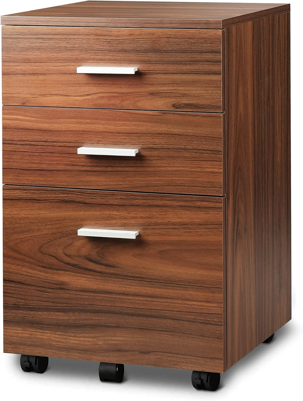 Black 3 Drawer Wood Mobile File Cabinet T933067