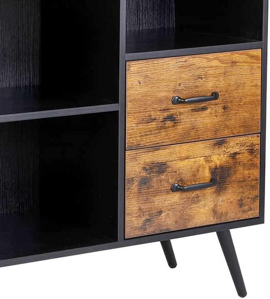 Cabinet with 1 Drawer 2 Doors 1 Open Shelves Free Standing Cupboard with 4 Legs O657477