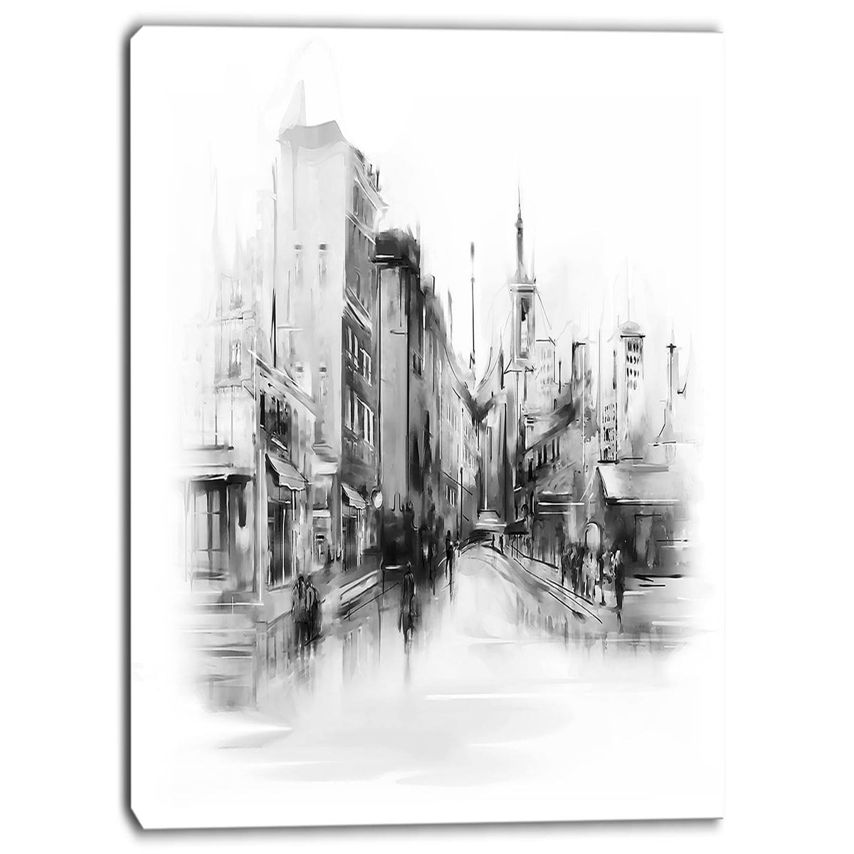 Black and White Cityscape Canvas Art X121