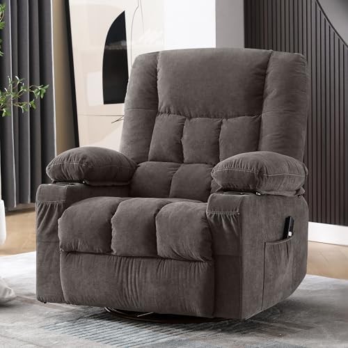 Oversized Swivel Rocker Recliner Chair with Massage and Heat C985276