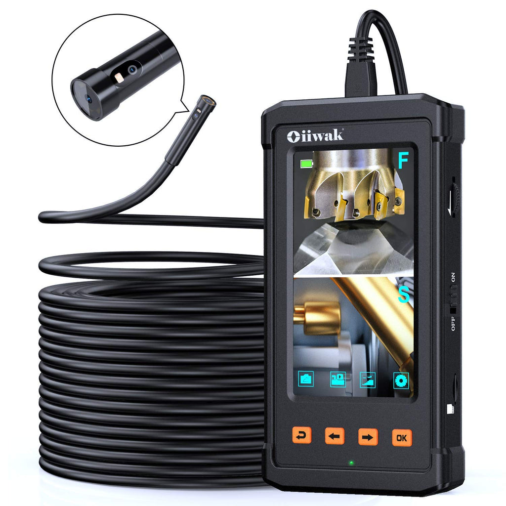 50FT Dual Lens Borescope Camera with Light IP68 Waterproof P8339