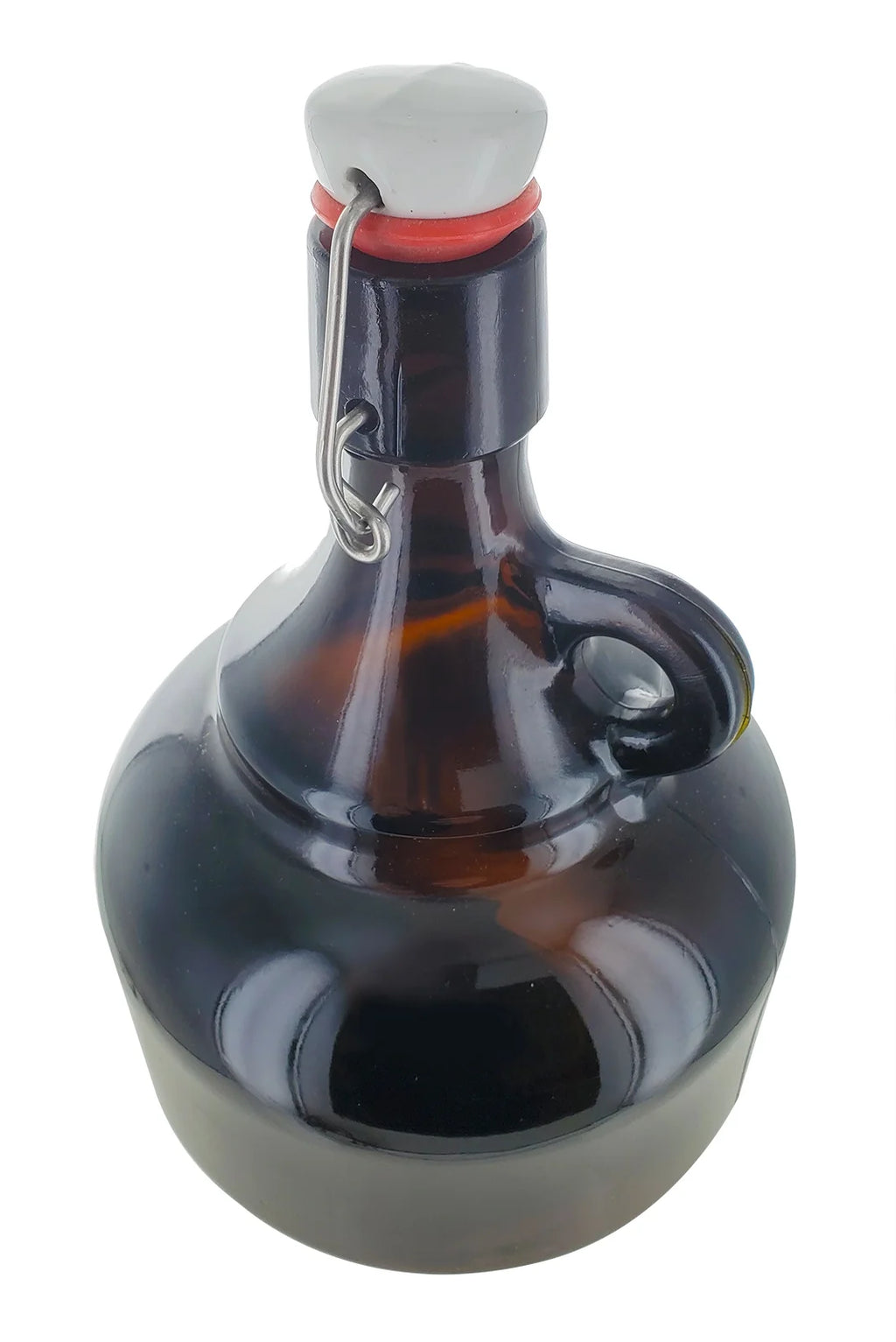 2 Liter Amber Flip Top Growler Q91510