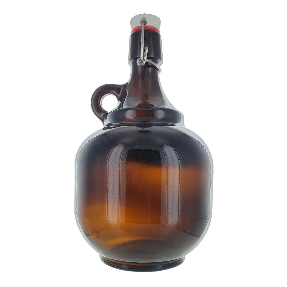 2 Liter Amber Flip Top Growler Q91510